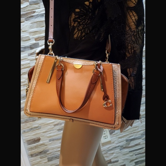 Coach Leather Suede Dreamer Saddle Shoulder Bag - Picture 1 of 12